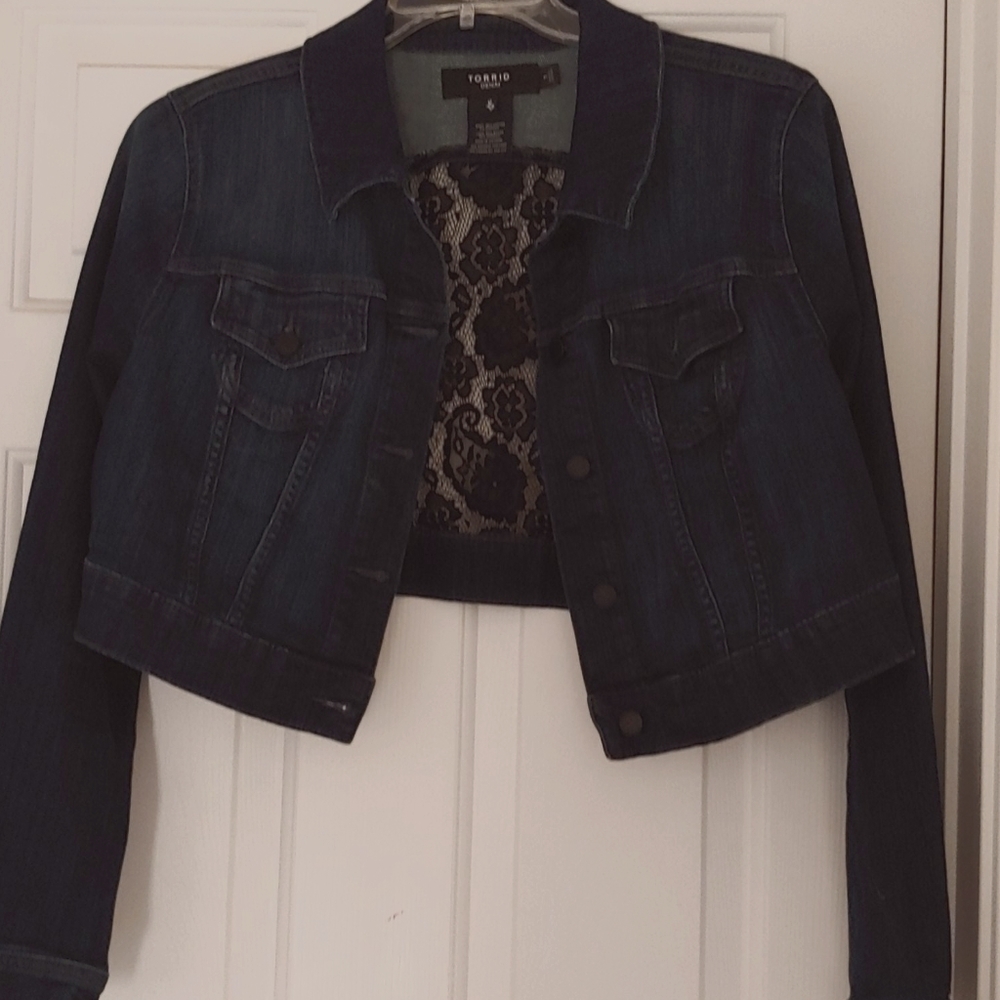 Torrid cropped denim jacket